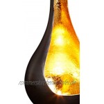 Windlicht Laterne orientalisch Rasin Groß 18cm Gold | Orientalische Vintage Teelichthalter Schwarz von außen und Goldfarben innen | Marokkanische Windlichter aus Metall als Dekoration