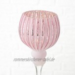 Windlicht Manou S 3 H30-40 rosa Glas lackiert