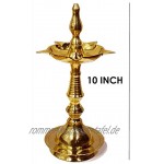 100 % reines Virgin Messing Kerala traditionelle Messing Öllampe – Puja Öl Diya Lampe graviertes Design Deepak Pooja Artikel