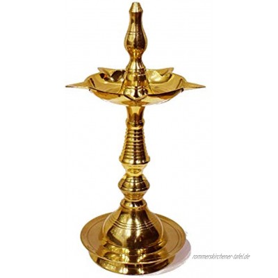 100 % reines Virgin Messing Kerala traditionelle Messing Öllampe – Puja Öl Diya Lampe graviertes Design Deepak Pooja Artikel