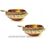 Craftsman Handmade Golden Engraved Kuber Brass Diwali Diya. Traditional Indian Pooja Puja Oil Lamp. Deepawali Decoration Gift Items. 10PC Set