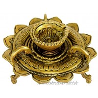 eSplanade Lotos runde Messingdiya-Öllampe für Haus und Büro Lotus Diya Golden