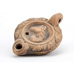 Forum Traiani Öllampe Pferdekopf mit Rankendekor mit Dochten | Reenactment Qualität aus Ton | Archäologische Living History Museum Replik