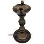 Handgefertigte Öllampe aus Keramik im antiken Stil Terrakotta-Öllampe mit kleiner Ratte auf der Oberseite dekoratives Kunststück original Keramiklampe braun