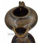 Handgefertigte Öllampe aus Keramik im antiken Stil Terrakotta-Öllampe mit kleiner Ratte auf der Oberseite dekoratives Kunststück original Keramiklampe braun
