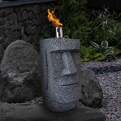 HTI-Living Öllampe Moai-Figur Gartenfackel