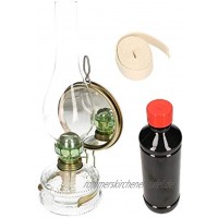 KOTARBAU Öllampe Mit Spiegel & Dochthalter SET Zusätlichem Doch & Petroleum Petroleumlampe 32,5 cm Höhe Sturmlaterne Glaskolben Tischlampe Gartenlampe