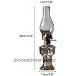 LMYKH Glas Petroleumlampe Sturmlaterne Retro Klassische Öllampe mit Docht für Home Power Failure Notlicht 32cm