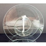 Oberstdorfer Glashütte Moderne Öllampe runde Lampe aus klarem Glas Petroleumlampe zum hinstellen Tischlampe mundgeblasenes Kristallglas Breite ca. 13 cm Höhe ca 12,5 cm