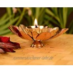 Whopper Messing und Kupfer Lotusblume entworfen Puja Diya indische Pooja Öllampe Dia. 4 Zoll Deepawali Diya Öllampe Bestens geeignet für Heim- Bürodekoration und Geschenkzwecke