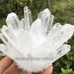 ACEACE Natürlicher weißer transparenter Kristallclustererz Stein Steinreinigung Steindekoration Size : 550 600g