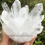 ACEACE Natürlicher weißer transparenter Kristallclustererz Stein Steinreinigung Steindekoration Size : 550 600g