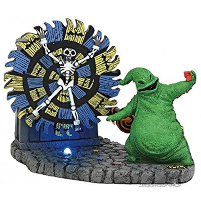 Department 56 Disney The Nightmare Before Christmas Village Accessories Oogie Boogie Gives a Spin beleuchtete animierte Figur 10,9 cm Mehrfarbig