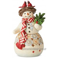 Enesco Jim Shore Heartwood Creek Snowman with Cardinal Nest Home is Wherever You Are Figur Steinharz Mehrfarbig 9 Inch