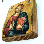 Griechisch-christliche-orthodoxe Holzikone von Jesus Christus A0