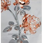 Rieser Interieur 3 Rosen Chrome & Rosegold überzogen mit Kristall Glas Made with Swarovski Elements Roségold