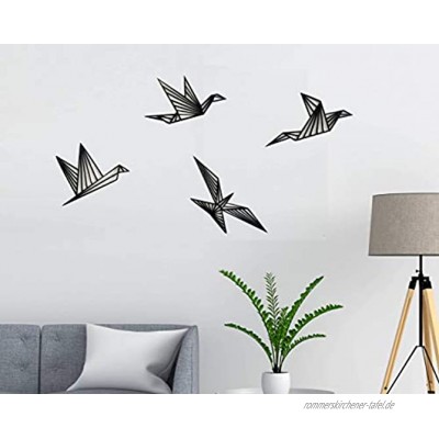 Vögel 4 Stück Wanddeko Wanddekoration Vögel Deko Birds Wooden Wall Decoration Origami Wall Art Geometrische Ornamente Minimalistische Wandkunst Hängende Dekoration