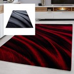 Ayyildiz Teppich modern Designer Wohnzimmer Abstrakt Muster Rot oder Schwarz Größe:160 x 230 cm Farbe:Rot