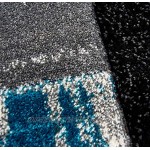 carpet city Teppich-Läufer Modern Flachflor Konturenschnitt Handcarving Meliert Streifen in Blau für Wohnzimmer Größe: 80x150 cm