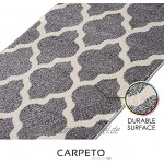 Carpeto Rugs Teppich Läufer Flur Orientalisch Teppichläufer Kurzflor Weich Flurläufer für Wohnzimmer Schlafzimmer Teppiche Meterware Grau 100 x 300 cm