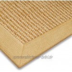 casa pura® Sisal Teppich aus Naturfasern mit Bordüre aus Baumwolle | pflegeleicht | Größe wählbar Natur 160 x 230 cm
