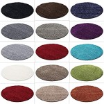HomebyHome Hochflor Shaggy Teppich Rund Größen Langflorteppich Farbe:Grau Grösse:160 cm Rund