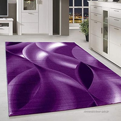 HomebyHome Kurzflor Teppich Design Schatten Muster Wohnzimmerteppich Lila Meliert Farbe:Lila Grösse:160x230 cm