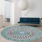 OUTGYM Vintage Runder Teppich Traditioneller Runder Teppich mit Blumenmuster im Böhmischen Mandala-Stil Marokko Design Wohnzimmer Teppich weiche Kurze Flormatte rutschfest Rot 120 x 120