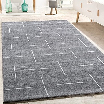 Paco Home Designer Teppich Wohnzimmer Modernes Design In Grau Weiß Meliert Grösse:160x230 cm