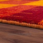 Paco Home Teppich Handgewebt Gabbeh Hochwertig Meliert 100% Wolle Kariert Multicolor Grösse:200x300 cm