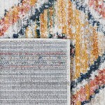 Paco Home Teppich Wohnzimmer Boho Ethno Marokkanische Muster Moderner Kurzflor Mit Struktur In Bunt Beige Grösse:80x150 cm Farbe:Mehrfarbig 2