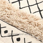 SHACOS Shaggy Teppich Modern Kurzflor Teppiche Baumwolle Creme Beige 60x90 cm Waschbare Teppiche Wohnzimmer Küche Draußen