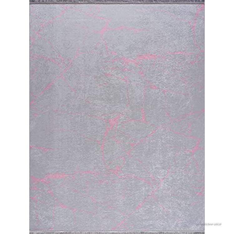 Siela Waschbarer Teppich Wohnzimmer rutschfest hochwertig pflegeleicht strapazierfähig und schadstoffgeprüft Versch. Muster und Größen Rosa-1712 80 x 150 cm