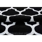 TAPISO Luxury Teppich Kurzflor Modern Marokkanisch Geometrisch Gitter Kleeblatt Muster Schwarz Weiss Wohnzimmer ÖKOTEX 200 x 300 cm