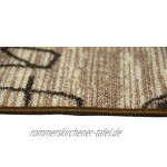 Teppich Modern Flachgewebe Gel Läufer Küchenteppich Küchenläufer Braun Beige Schwarz mit Schriftzug Coffee Cappuccino Espresso Latte Größe 80 x 300 cm