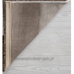 the carpet Monde Moderner Designer Wohnzimmer Teppich Weicher Kurzflor Hoch Tief Effekt Konturenschnitt Blickfang Bogen Muster Beige-Braun 160 x 230 cm