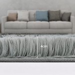 Vamcheer Teppiche Hochflor Flauschig Waschbarer Wohnzimmerteppich Teppichboden für Wohnzimmer & Schlafzimmer Moderner Rechteckiger Teppich Shaggy Carpet Größe 120 x 180 cm Grau Grün