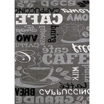 VIMODA Küchenteppich Grau Trendiger Kaffee Teppich Verschiedene Schriftarten und Muster Kaffee Maße:120 x 170 cm