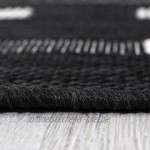 VIMODA Robuster Flachgewebe Teppich In- und Outdoor Tauglich 100% Polypropylen Farbe:Schwarz Maße:140x200 cm