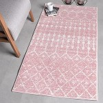 Wayshine Kurzflor Vintage Teppich für Wohnzimmer Schlafzimmer Küche Flur Größe: 80x150 cm Orientalisch Teppichläufer Rosa