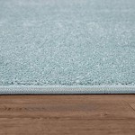 Wohnzimmer Teppich Unifarben Kurzflor Trendig Und Soft Schlicht In Türkis Größe:140x200 cm