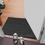 Amagabeli Schmutzfangmatte Fußmatte 60 x 90 cm Türmatte Fußabstreifer für Haustür innen und außen Rutschfester Schmutzfängerfußmatte Haustür Flur Eingang Küche Schlafzimmer GRAU