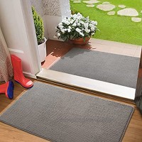 Color&Geometry Schmutzfangmatte Fußmatte rutschfest Maschinenwaschbar Fußmatte Saugfähige Eingangsmatte für Eingang Patio Flur Garten Innen und Außen grau