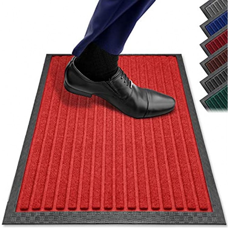Fußmatten in Allen Farben und Größen [rutschfest waschbar & schmal] optimale Größe für die Haustür. Fußmatte innen & Fußmatte außen. Fußmatte 40x60 Schmutzfangmatte 40x60 Fussmatte innen rot PazCaz