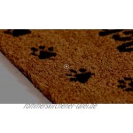 Relaxdays Fußmatte Kokos lustige Schmutzfangmatte Katzenmotiv Türvorleger innen & außen Kokosmatte 40x60 cm Natur