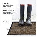 WohnDirect Fußmatte für Innen und Außen Grau 40x60 cm • Türvorleger mit starker Schmutzaufnahme zudem rutschfest & waschbar • Fußabtreter in vielen versch. Größen