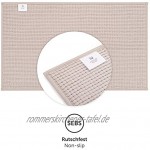 Blumtal Chenille Badezimmerteppich Badematte rutschfest – Weicher Badvorleger Badteppich 50x80 cm Hellgrau