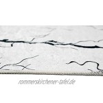 CARPETIA Badematte Badgarnitur Set 2-teilig Duschvorleger Badteppich waschbar marmor Weiss schwarz Größe 50x60cm + 60x100 cm