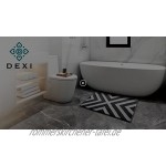 DEXI Badematte 50 x 80 cm,Badezimmerteppich rutschfest Weicher Badvorleger,Badteppich für Badewanne,Dusche und BadezimmerHellgrau