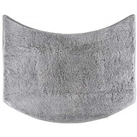 FLUFFY Badteppich für Rundduschen Hochflor aus Mikrofaser rutschfeste Unterseite Grau